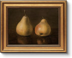 HUARCEY Gold Framed Vintage Wall Art for Living Room, Pear Fruits Painting Prints Shelf Decor for Kitchen, Aesthetic Bedroom Wall Art Decor, Christmas Gift for Friends or Family (Two Pears - 8"x10")