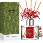 Reed Diffuser Set - 3.38oz (100ml) Red Fruit Scent Essential Oil Air Freshener with 6 Reed Sticks| Long-Lasting Aromatherapy for Home, Bathroom, Office Decor