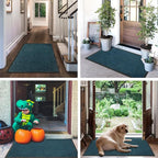 Mibao Front Door Mat, Dirt Trapper Welcome Mat for Outdoor Indoor, Non-Slip Waterproof Doormat, Durable Machine Washable Low Profile Entry Rug for Back Door Outside Patio Porch, 72" x 48", Blue