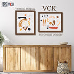 VCK 16x20 Picture Frames for Wall 3 Pack, Brown Wood Poster Frame with Exclusive Wood Grain, Wall Mounting Hanging