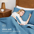 Love's cabin Twin Quilt Set Misty Blue Bedspreads Bedding Set - Soft Bed Lightweight Bedspread Comforter - Modern Style Coin Pattern Coverlet for All Season - 2 Pieces (1 Quilt, 1 Pillow Sham)