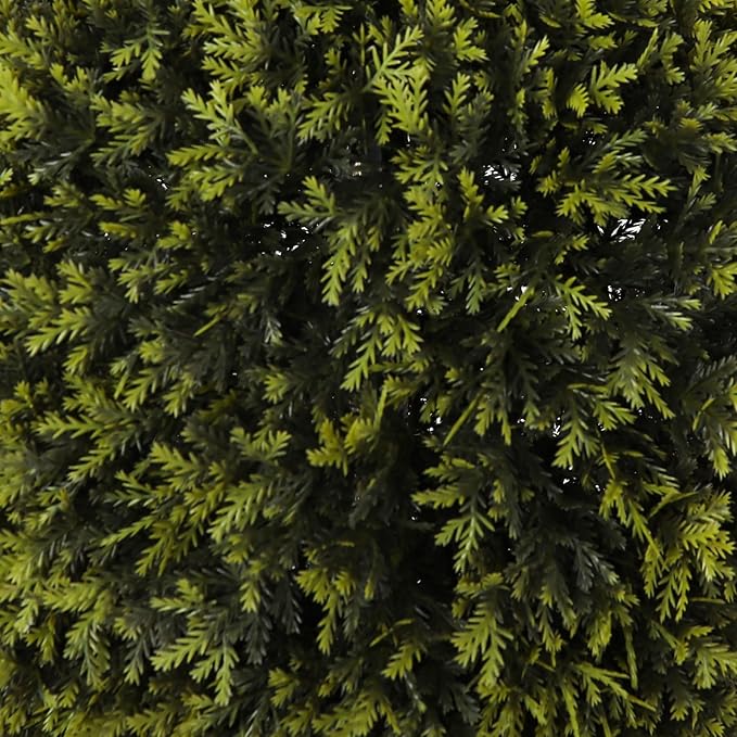 Bornbridge Artificial Yellow Cypress Topiary Ball Tree - Yellow Cypress 4' Ball Tree - Indoor/Outdoor Topiary Trees - Artificial Outdoor Plants - Lifelike Plant (1 Pack)