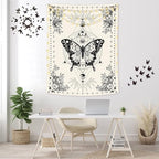Lunerfex Boho Butterfly Tapestry Small Tapestry Tarot Tapestries Moon Phase Aesthetic Tapestries Wall Hanging for Bedroom and Living Room Decor Butterfly 36×48 Inches