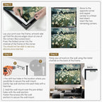 SIGNWIN 60"x72" Extra Large Framed Wall Art White Wildflower Field in Impressionist Style, Soft Floral Landscape for Home Living Room Bedroom Decor (Frame Assembly Required)