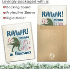 RAWR! Means I Love You In Dinosaur Art Print - 8x10 | Charming and Playful Art Print | Perfect for Kids' Rooms, Playrooms, or Nurseries | Unframed Dinosaur-themed Wall Art