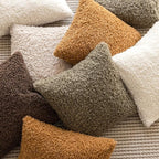 Foindtower 2 Pieces 24x24 Inch Sage Green, Faux Fur Throw Pillow Cover Accent Sherpa Pillow Fuzzy Soft Pillowcases Sheepskin Decorative Fleece Cushion Case for Bed Couch Living Room