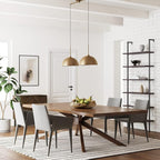 Nathan James Percy Modern 2-Light Pendant Island Light Fixture, Brass Hanging Lights with Gold Metal Shade and Adjustable Cord, for Kitchen, Living Room, Vintage Brass
