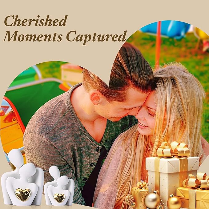 XMGZQ Mini Couple Statue Tv Stand Decor Items for Living Room Home Decor,Bedroom Decor for Couples Sculpture for Anniversary Wedding,Love Gifts for Couples 2025,Knick Knacks for Shelves