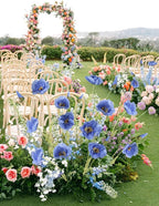 IPOPU 43.3" Poppy Flowers Artificial Flowers 6PCS Fake Silk Poppies Long Stem Artificial Flowers for Tall Vase for Wedding Party Home Decor(Royal Blue)