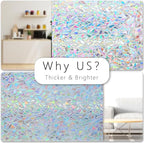 LEMON CLOUD Rainbow Window Privacy Film, Half-Moon Pattern, No Glue, Anti-UV (17.5 x 157.4 Inch)