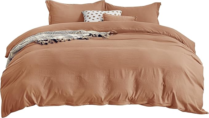 Bedsure Taupe California King Duvet Cover - Prewashed Cotton-Like Extra Soft Bedding Set, Includes 1 Cal King Duvet Cover 104x98 Inches with Zipper Closure & 2 Pillow Shams, Comforter Not Included