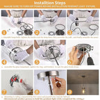 Brush Nickel Hammered Hand-Blown Glass Pendant Light Fixtures, Pendant Lights Kitchen Island Modern Kitchen Island Lighting Dining Room Light Farmhouse Island Lights Sink 2 Pack