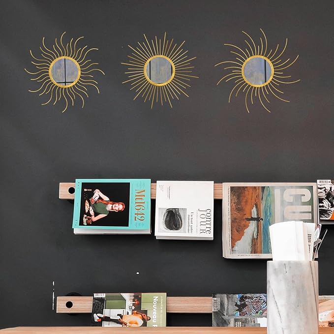 Mirror Decor Sunburst Mirrors Metal Sun Mirror Wall Decor Wall Mirror Home Decorative Wall Art for Living Room Bedroom Entryway