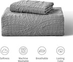 Love's cabin Twin Quilt Set Grey Bedspreads - Soft Bed Summer Lightweight Bedspread Comforter - Modern Style Coin Pattern Coverlet for All Season - 2 Pieces (1 Quilt, 1 Pillow Sham)