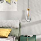 Espird Raindrop Pendant Lights - Brass Pendant Lights Kitchen Island, Teardrop Island Lights for Kitchen Set of 3 Modern Chandelier Pendant Light for Bedroom Bathroom Living Room