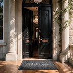 Yimobra Welcome Mat, Heavy Duty Sturdy Door Mats for Home Entrance Outdoor Indoor, Front Doormat for Outside Patio Floor Entry Porch Garage Office, Waterproof, Low Profile, 47X32 Inches, Black Grey