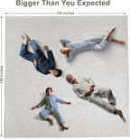 PHF 100% Cotton Waffle Blanket Oversized King 120"x120", Lightweight Breathable Extra Large 10'x10' Summer Blankets for Bed, Giant Big Luxury Aesthetic Woven Bedding for Home Decor, Light Grey