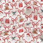 Christmas Comforter Set Twin Size,Red Christmas Bed Set with Reindeer, Bows and Santa Claus Bedding for Holiday, 2 Pieces 1 Reversible Comforter and 1 Pillowcase
