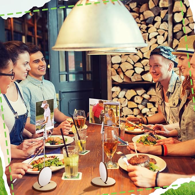 20 Pcs Base Memo Clip Holder Table Number Card Place Holders Stand Note Paper Clip Centerpieces for Table Party Favors Photo Stand Events Decoration(Golf)