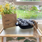 OMISHE 60" Long Extra Large Wood Bead Garland Grey with 1.6" Diameter Wooden Beads and Tassels, Rustic Farmhouse Country Decorative Beads for Home Tiered Tray Decor, Grey