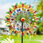 Lairander Butterfly Outdoor Wind Spinners, 84'' Large Garden Wind Spinner, Metal Yard Art Wind Sculptures & Spinners, Garden Decor for Outside Yard Ornaments Clearance Gift for Family