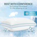 Bed Pillows Queen Size - Premium Luxury Hotel Quality Cooling Bed Pillows for Sleeping,Soft Fluffy & Memory Foam Filling,Support Loft Gusseted Bed Pillows for Side and Back Sleepers (Medium)