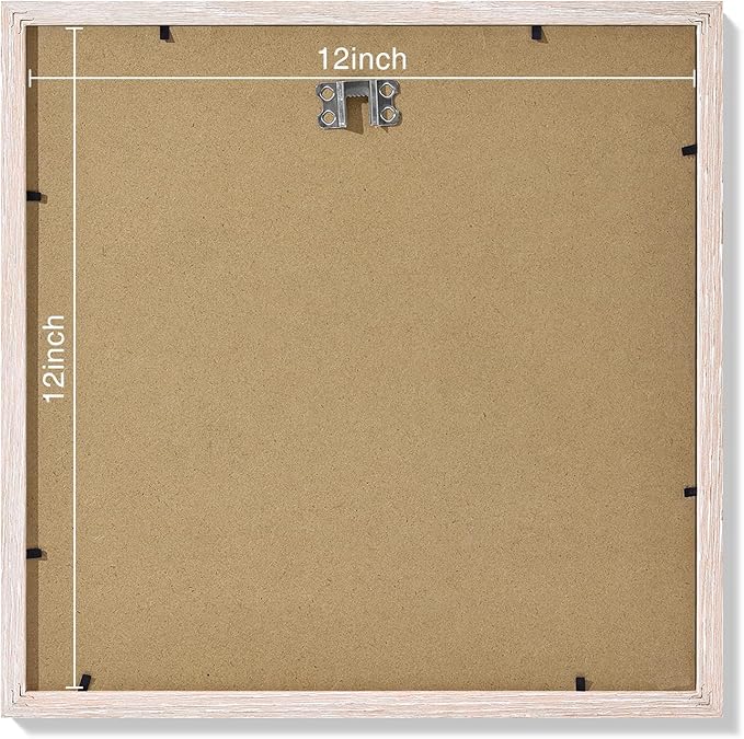 Vittanly 12x12 Picture Frames Set of 9, Shatter Resistant Plexiglass, Display 8x8 Pictures with Mat or 12x12 without Mat, Photo Frames for Wall Mount, Engineered Wood, Rustic Pink