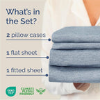 King Size 4 Piece Sheet Set - Comfy Breathable & Cooling Bed Sheets Set - Hotel Luxury Bedding for Women, Men, Kids, Teens, Boys & Girls - Deep Pockets, Soft & Wrinkle Free - Blue (Heathered Sheets)