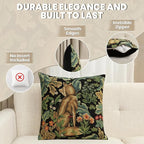 Charlotte Home Furnishings Throw Pillow Covers, Decorative Boho Pillow Covers for Couch, Living Room, Black Wolf Square Cushion Cases 18x18 in, European Cotton Jacquard Woven for Cozy Bedroom Decor