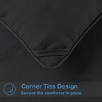 EASELAND King Size Down Alternative Comforter - Quilted Duvet Insert for All Seasons, Soft Lightweight with Corner Tabs, Summer Winter Warm Bedding, Black 90x102 Inches