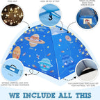Outer Space Full Bed Tent for Kids Indoor Fort - Magical Dream Tents for Boys Pop Up Toddler Bed Canopy for Girls Bunk Bed Tent for Top Bunk - Sensory Sleep Pod for Kids Educational