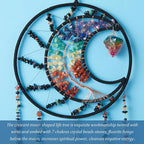 7 Chakras Dream Catchers Tree of Life Dream Catcher Black Feather Dreamcatcher Wall Decor with Healing Crystal Stone & Fluorite Wall Art Hanging for Bedroom Home Decor Bless Gift Wedding Garden