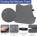 HOMBYS Ergonomic Lumbar Support Pillow for Recliner Chair, Memory Foam Back Support Cushion for Elderly,Back Support Pillow with Dual Extension Straps,Extra Large Lumbar Support Pillow