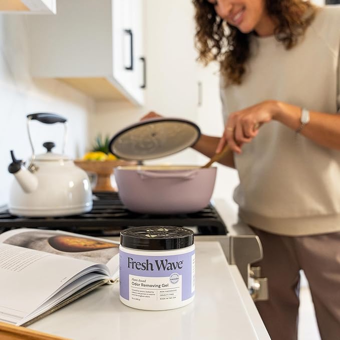 Fresh Wave Lavender Odor Removing Gel, 15 oz. | Odor Absorbers for Home | Safer Odor Relief | Natural Plant-Based Odor Eliminator | Every 15 oz. Lasts 30-60 Days | for Cooking, Trash & Pets