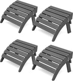 KINGYES Folding Adirondack Ottomans Set of 4 for Adirondack Chair, Grey