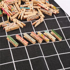 DECORA 3.5cm/1.38in Colorful Painted Wood Clothespin 100 Pieces for Photo Clips Scrap Booking Crafts Gift Wrapping