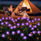 Solar Garden Lights Outdoor, Waterproof Solar Powered Lights for Yard Pathway Patio, Swaying Lawn Decor as Gardening Gifts for Women Holiday (Purple, 2 Pack)