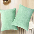 CaliTime Throw Pillow Covers Decorative 20 X 26 Inches Pack of 2 Cozy Chenille Standard Pillow Shams Cases for Couch Sofa Bed Living Room Home Grey Green