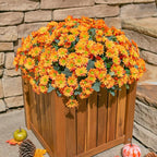 Daisy Artificial Flowers for Outdoors Fall Autumn Decoration, 6 Bundles Fake Mums Orange Silk Flowers for Outside Look Real UV Resistant Fake Plants Faux Flowers for Planter Front Door Home Indoor Urn