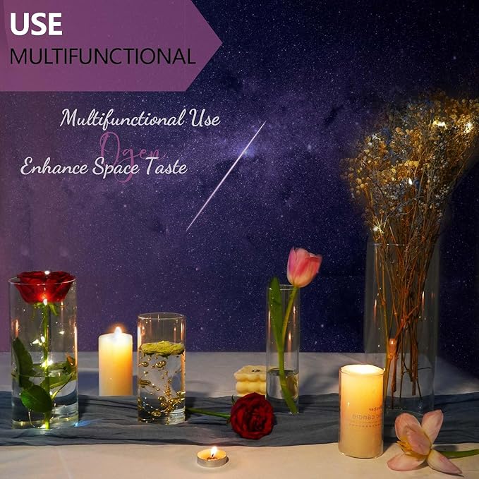 42pcs Glass Vase Cylinder Vases for Centerpieces Small Flower Glass Clear Vases Home Decor Centerpiece Table Flower Vase Decorations for Wedding Decoration＆Holiday 7 Vases of Different Sizes