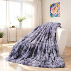 UKELER Soft Faux Fur Throw Blanket 50''x60'' Dark Grey Reversible Shaggy Blanket Plush Thick Fluffy Blankets Throws for Bed, Couch, Sofa, Office, Camping