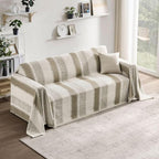 Couch Cover Boho for Dogs Washable Mocha Couch Covers for 2 Cushion Couch, Chenille Sectional Couch Covers L Shape Sofa Cover, Furniture Protector for Kids, Pets, Mocha 71" X134"