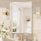 TokeShimi 22x30 Bathroom Vanity Mirror Beveled Rectangle, Frameless Mirror Bathroom with 1" Beveled Edge, Shatterproof Modern Decorative Wall Mirrored for Living Room, Entryway, Bedroom