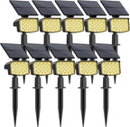 WELALO Solar Spot Lights Outdoor, [10 Pack/3 Modes] Solar Landscape Spotlights, Adjustable Solar Powered Security Lights, IP65 Waterproof Wall Lights for Walkway, Yard, Garden, Driveway (Warm White)