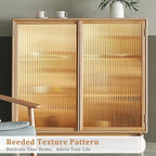 Beautyhero Window Privacy Film, Frosted Reeded Glass Cling, 3D Decorative Coverings with UV Blocking, Adhesive Stickers for Bathroom Doors Cabinet