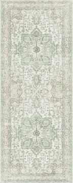 GENIMO 2'6''x10 Runner Rugs for Hallway, Machine Washable Non Slip Vintage Rugs, Low Pile Lightweight Soft Print Rug for Enrtyway, Corridor, Home Office, Kitchen, Oat Light