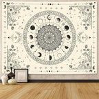 Lunerfex Mandala Moon Tapestry Boho Tapestry for Bedroom Black and White Tapestries Wall Hanging Living Room Wall Art and Home Decor 44x60