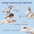 Bedsure Pillows Set of 2 - Fluffy & Soft Adjustable Layer Queen Pillows with Cotton Cover, Luxury Bed Pillows for Sleeping, Firm Pillows for Side, Back, Stomach Sleepers (2, Queen)