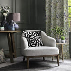 Alysheer Farmhouse Floral Leaves Embroidered Decorative Throw Pillow Cover 18x18 inches, Boho Tufted Flowers Embroidery Pattern Chic Cotton Cushion Case for Couch Bed Sofa Living Room(Black)