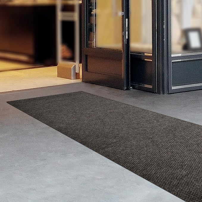 iCustomRug Hallway Runner Rug – 3x16ft Brown, Indoor/Outdoor, Non-Slip Rubber Backing, Low-Profile All-Weather Carpet, Non-Shedding & Easy Care, Entryway Mat Ideal for High Traffic Areas